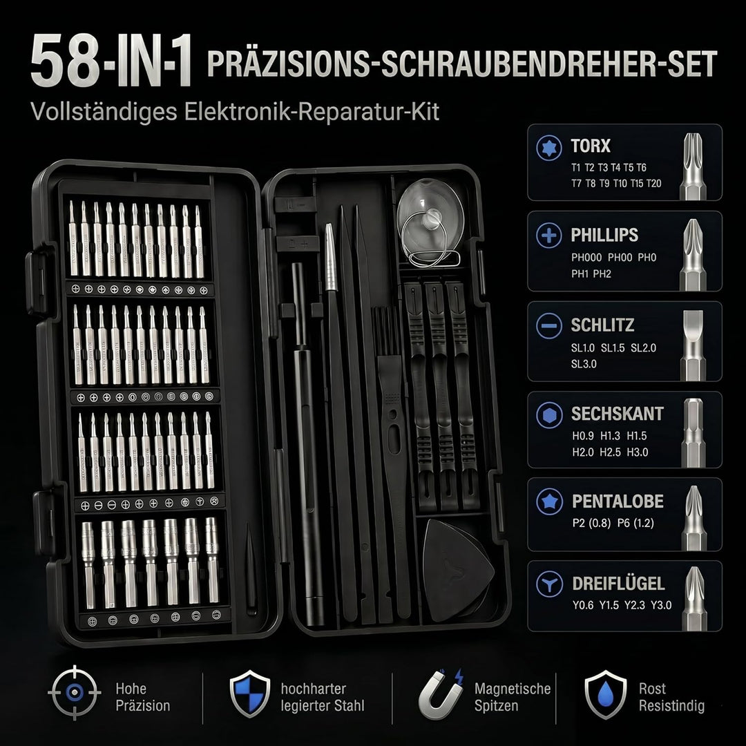 FANACAN Set de tournevis de précision, kit d'outils magnétiques mini, kit de réparation pour iPhone,