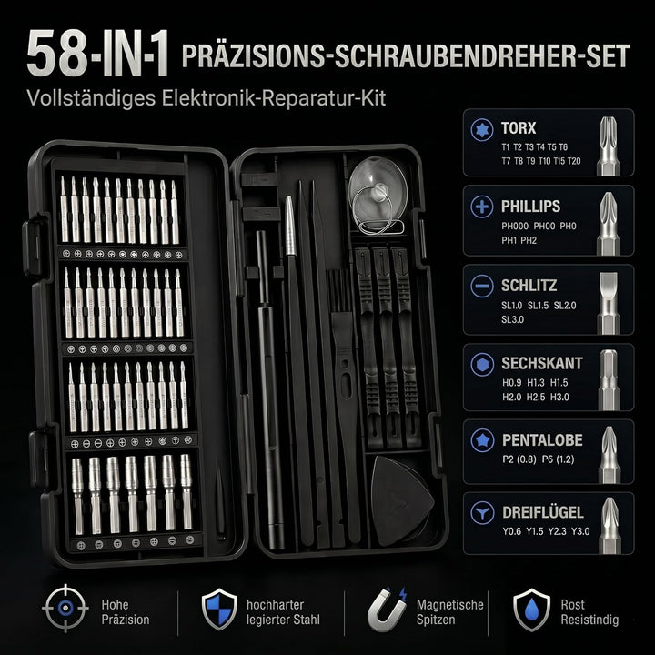 FANACAN Set de tournevis de précision, kit d'outils magnétiques mini, kit de réparation pour iPhone,