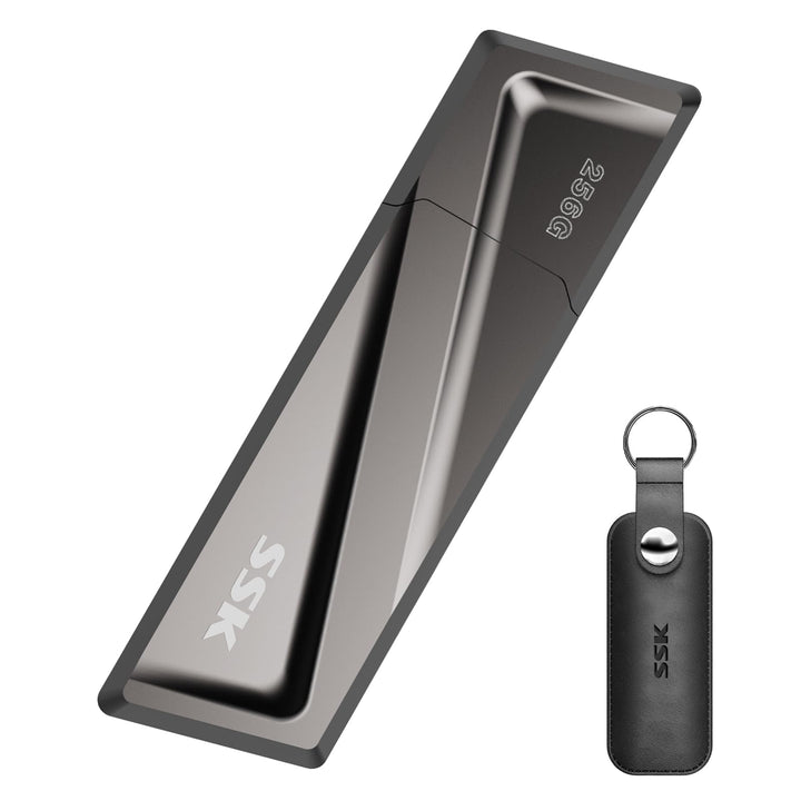 SSK USB3.2 SSD Stick 256GB, High Speed bis zu 550MB/s Extreme Schneller Adapter Externe Tragbare SSD