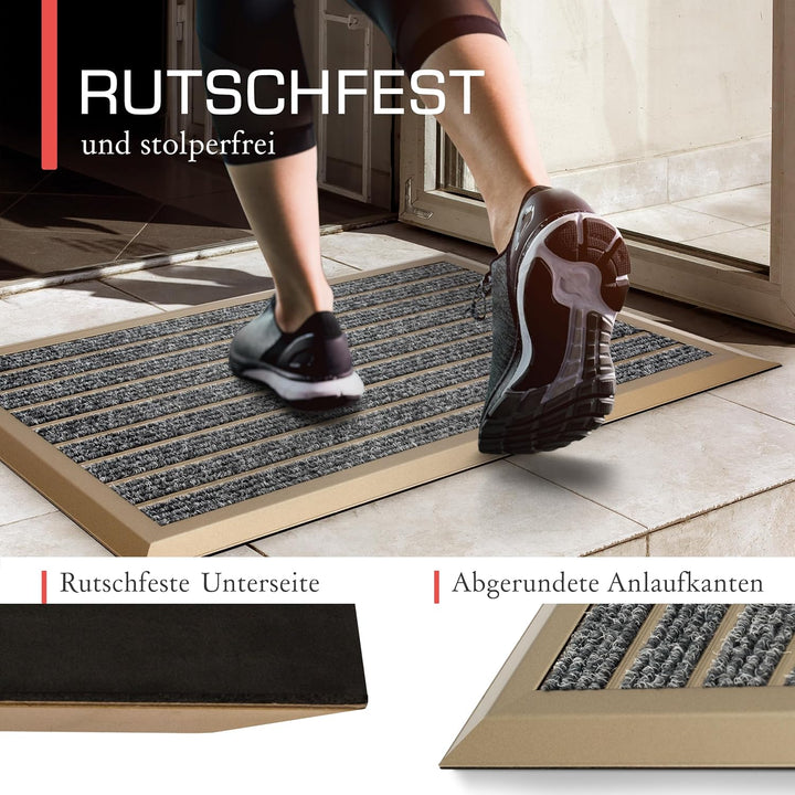 bomoe Fussmatte Aussen 50x80 cm – rutschfest Rostfrei Fussabtreter Aussenbereich – Outdoor-Fussmatte