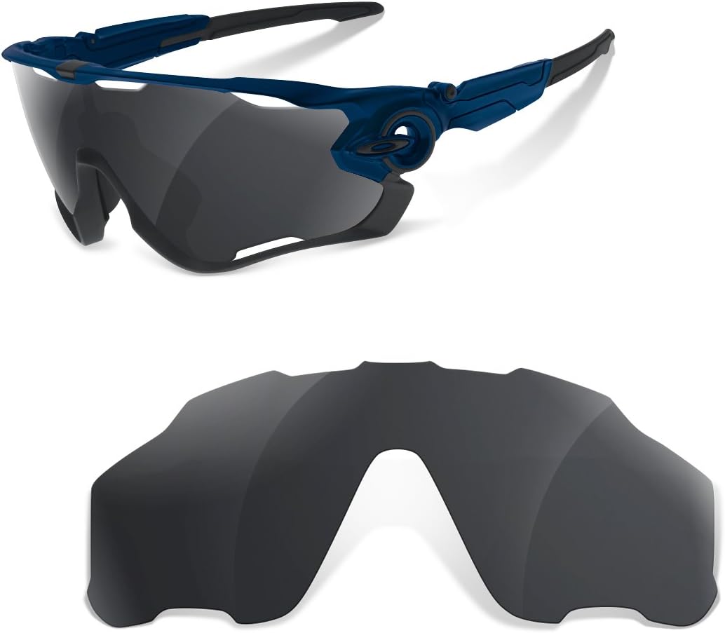 Kompatibel Ersatzgläser für Oakley Jawbreaker OO9290 Black Iridium, Black Iridium