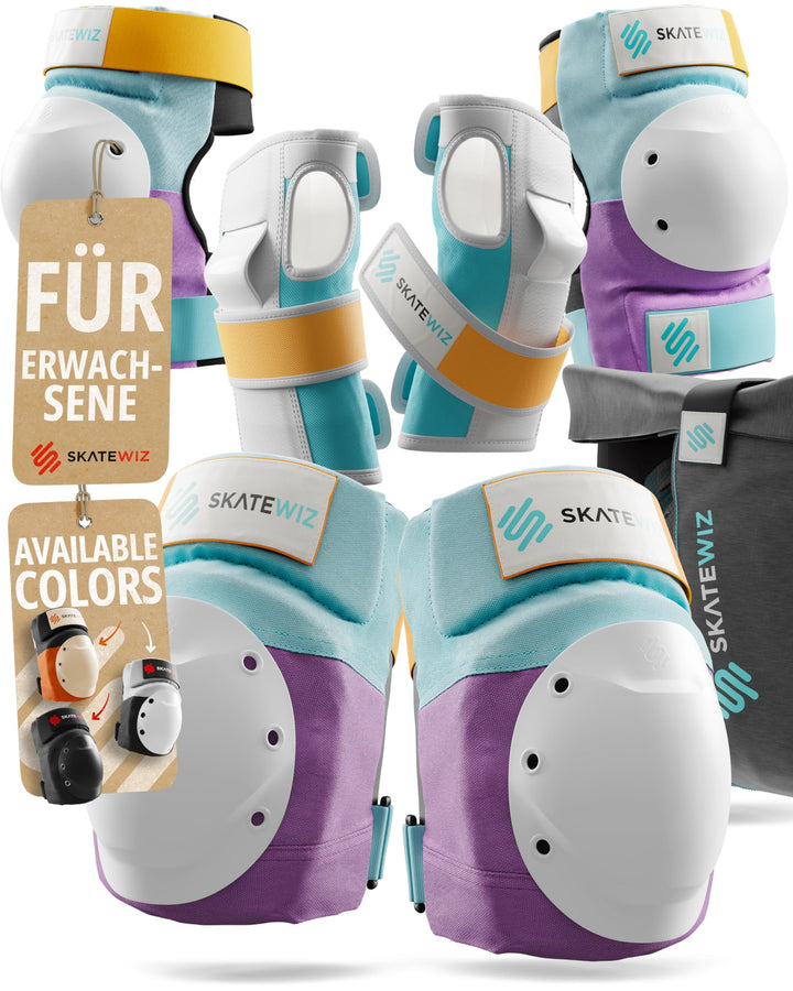 SKATEWIZ Inliner Schoner Erwachsene &amp; Jugendliche mit Neopren-Sleeves - Protektoren Inliner Erwachse