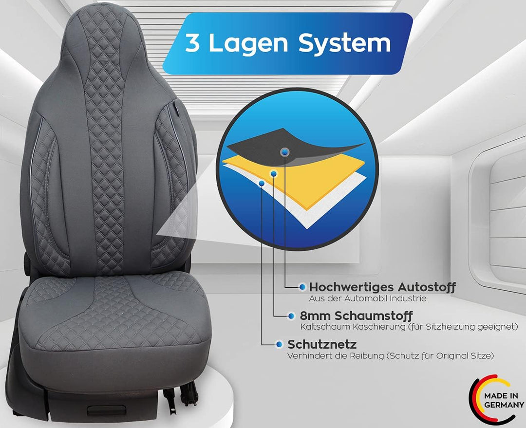BREMER SITZBEZÜGE Mass Piloten Schonbezüge Sitzbezüge kompatibel mit Wohnmobil Ducato Weinsberg Adri