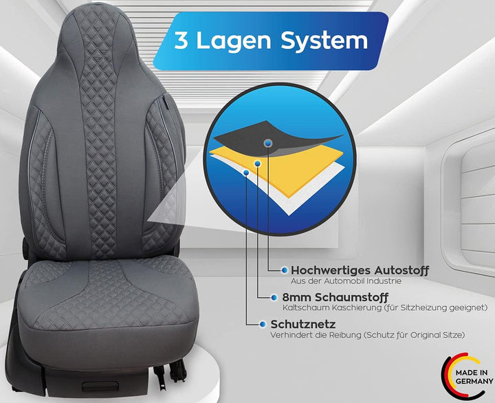 BREMER SITZBEZÜGE Mass Piloten Schonbezüge Sitzbezüge kompatibel mit Wohnmobil Ducato Weinsberg Adri