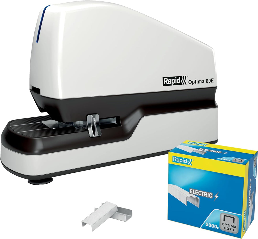 Rexel Optima 70 Elektro-Heftgerät (mit LED Anzeige) silber/schwarz 70 Blatt Optima 70 Single, 70 Bla