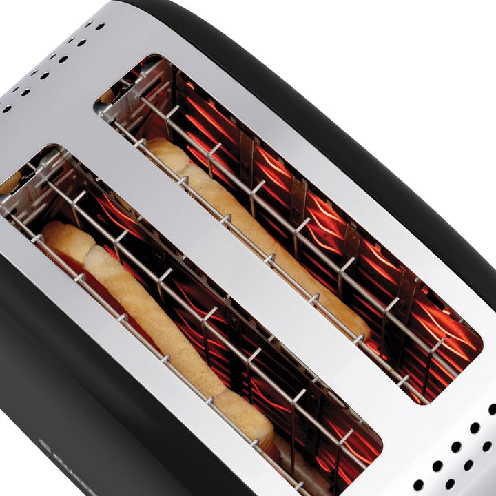 Russell Hobbs Toaster [für 2 Scheiben] Colours Plus Edelstahl Schwarz (extra breite Toastschlitze, i