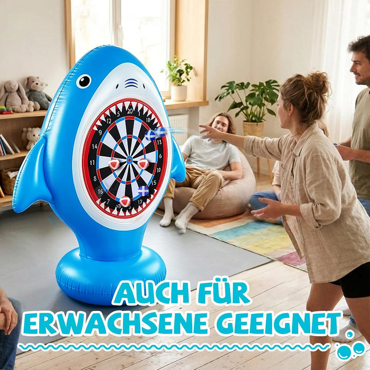 Aufblasbare Dartscheibe für Pool, Wurfspiel mit 10 Klettbällen, Wasserspielzeug für Kinder Erwachsen