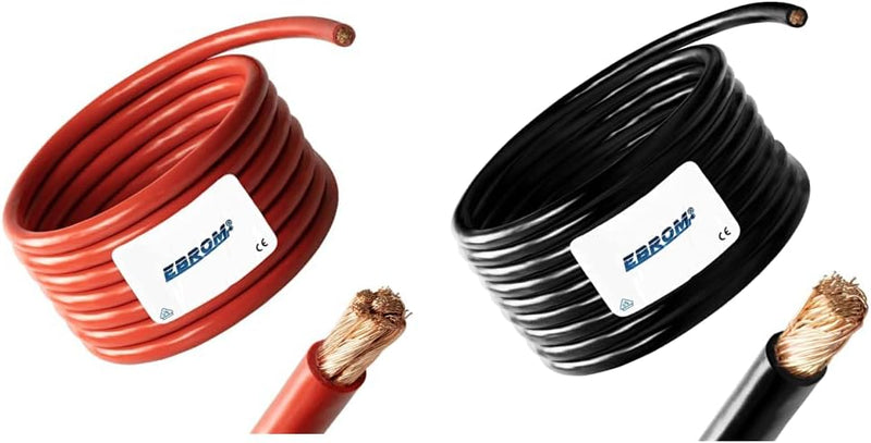 5 Meter Batteriekabel ROT H07V-K 25 mm² - KFZ Batterie Kabel - 100% OFC Kupfer - 5 m (5M) 25mm2 & 3