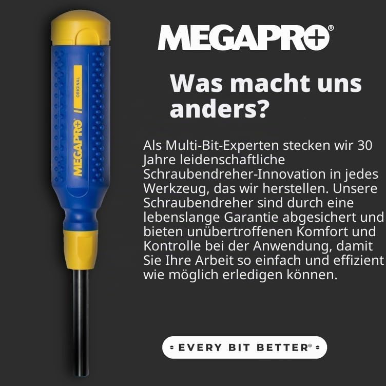 MEGAPRO 15-in-1 Original Multibit Schraubendreher | Home DIY & Reparatur | Professionell | 14 Indust