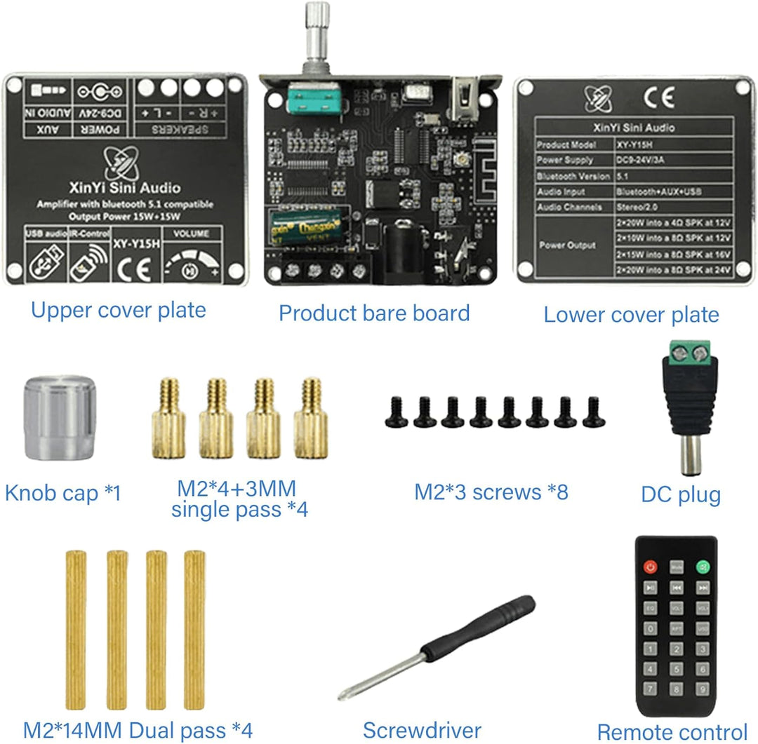 Aicharynic Bluetooth Verstärker Board: HiFi Stereo, 2-Kanal 2X50W Audio Verstärker, Mini Digital End