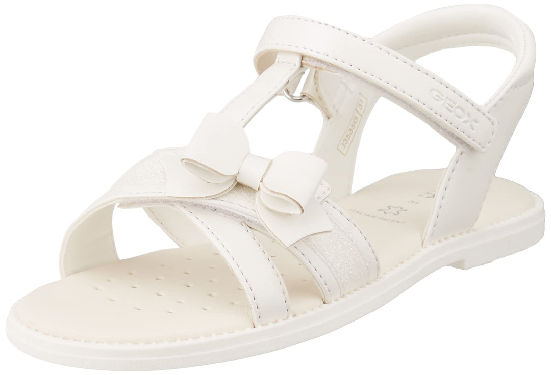 Geox Mädchen J Karly Girl Sandal, 29 EU Schmal Weiß