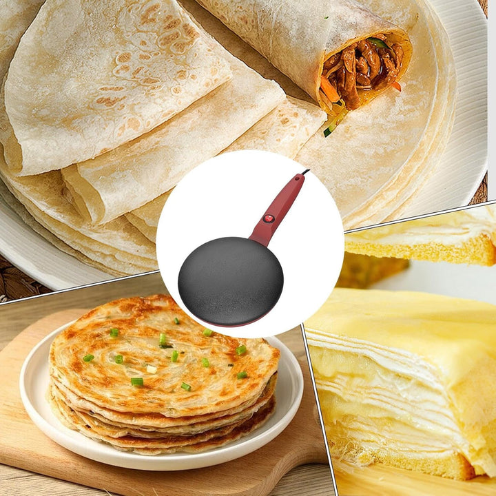 Elektrischer Pfannkuchenbereiter, Instant-Crêpe-Maker - Crêpe-Grillpfanne | 7,8 Zoll automatische Te