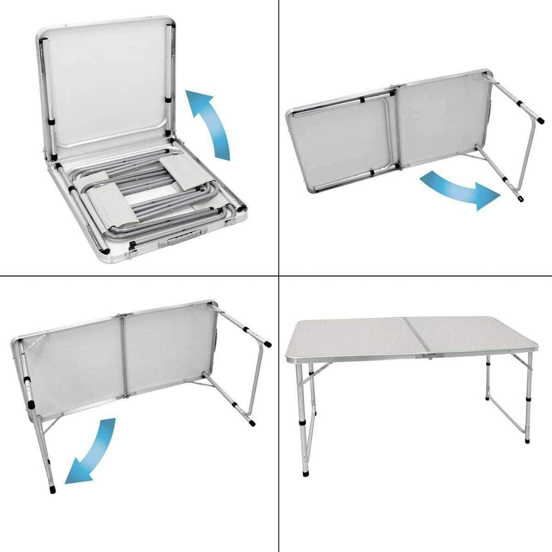 Klappbarer Campingtisch für drinnen und draussen, 120 cm, extra stark, Buffet, Hochzeit, Markt, Gart