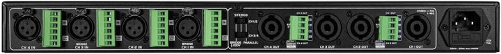 OMNITRONIC XDA-1204 4-Kanal Class-D-Verstärker | Verstärker mit Schaltnetzteil, 4 x 300 W / 4 Ohm, 4