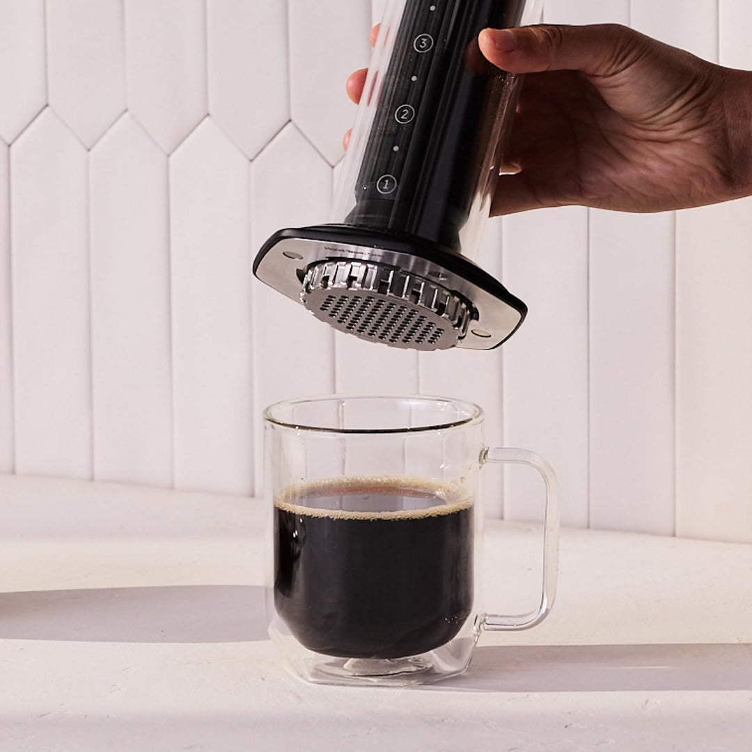 AeroPress Premium koffiepers – glas, roestvrij staal &amp; aluminium alles-in-één French Press, handmati