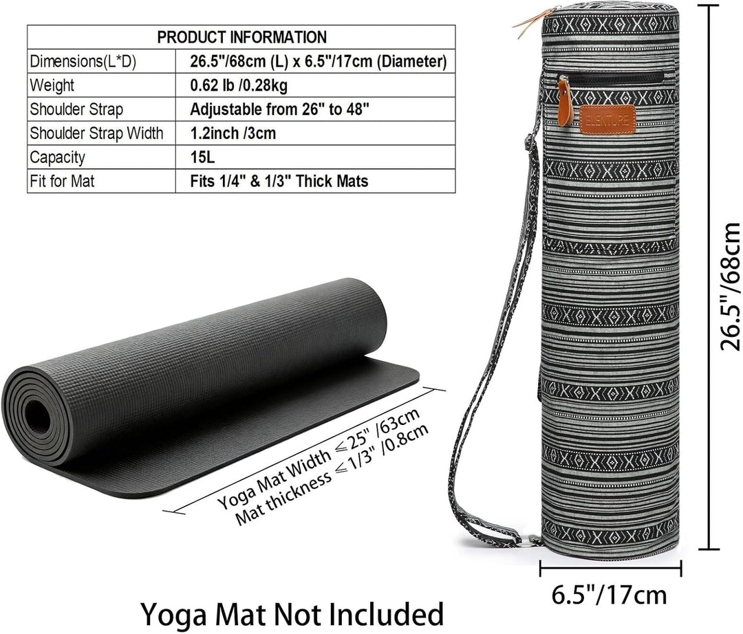 Yogamatten-Tasche, Yogamatten-Tragetasche mit durchgehendem Reissverschluss, für Damen und Herren, m
