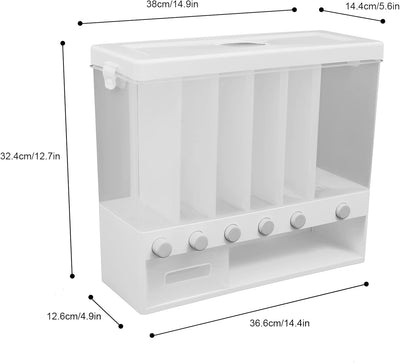 AOAPUMM Müslibox, 5-Fach/6-Fach Aufbewahrungsbox, Reisbox, Lebensmittelspender für Küche Reisbox, ve