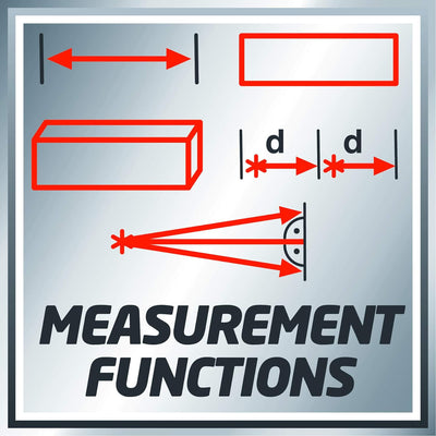 Einhell Laser-Distanzmesser TE-LD 60(Messbereich 0,05 m bis 60 m, mit Addition und Subtraktion, Doku