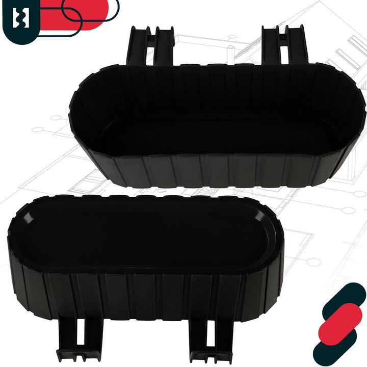 KOTARBAU® 4er Set Blumenkasten für Balkon - 40 x 15 x 15 cm - Blumenkasten für Balkongeländer - Balk