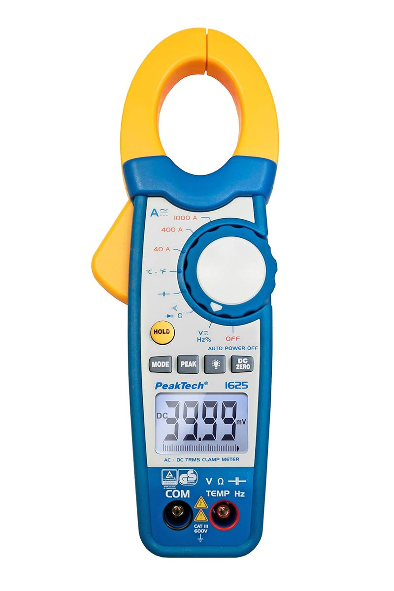 PeakTech 1625 – True RMS Stromzange 1000A AC/DC, Digital Multimeter, Zangenmessgerät, TÜV/GS, Stromm