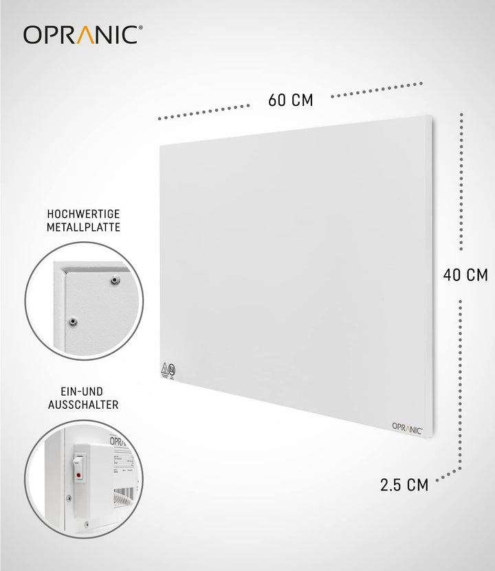 OPRANIC P5 Premium Infrarotheizung | 5 Jahre Garantie | Infrarot Wandheizung, Infrarotheizung Decken