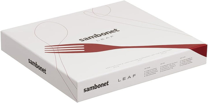 Sambonet Leaf Besteck, Edelstahl, Grau, Set 6 personen-24 teilig, 24 Set 6 personen - 24 teilig, Set