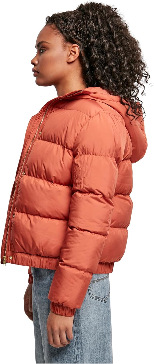 Urban Classics Damen Ladies Hooded Puffer Jacket Jacke XS redearth, XS redearth