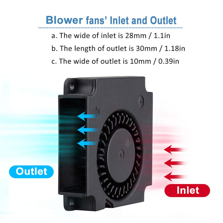 GDSTIME 2 Stück 4010 Lüfter 24V Blower Fan 4010 Radiallüfter 24V Lüfter 40x40x10 9500 U/min Für Kühl