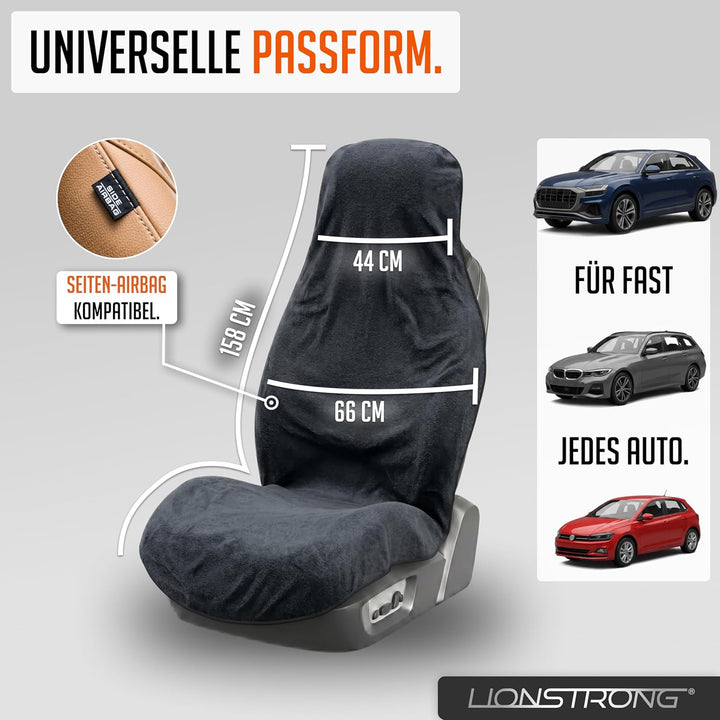 LIONSTRONG® Autositzschoner Vordersitz universell kompatibel [WASSERDICHT] - Autositzbezüge Vordersi