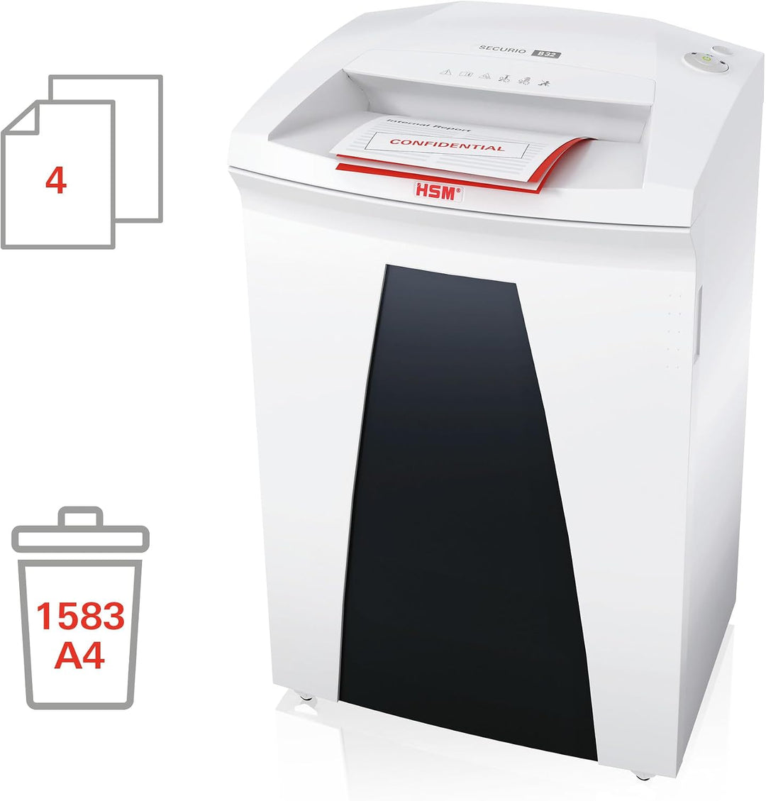 HSM SECURIO B32 Aktenvernichter I Partikelschnitt 1x5 mm I Sicherheitsstufe P-7 I Office Schredder f