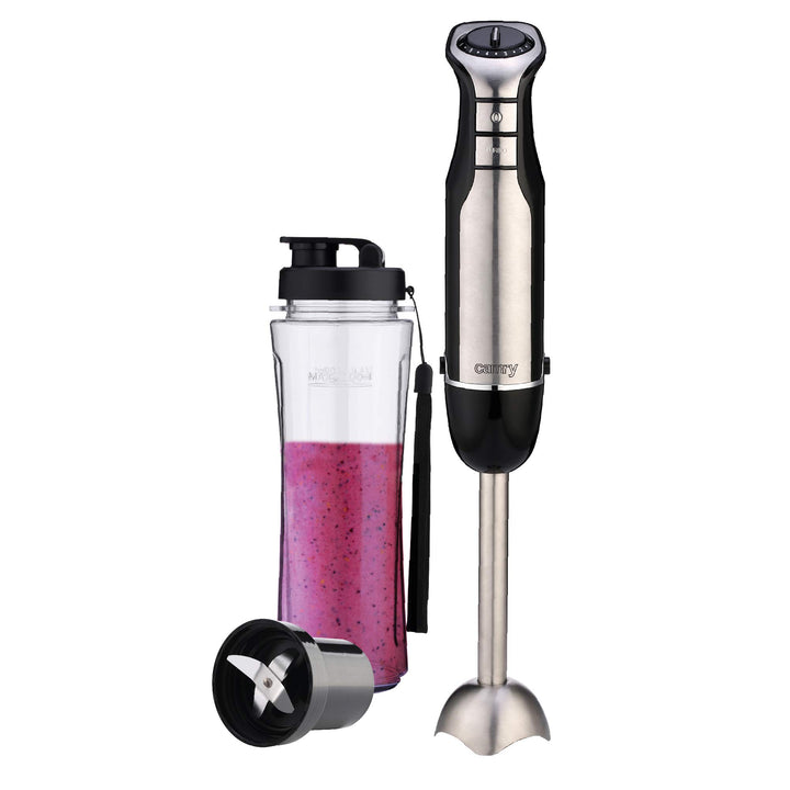CAMRY CR 4615 Stabmixer, inkl. Trinkflasche mit Verschluss 500 ml, BPA frei, Smoothie Maker, 700 W,