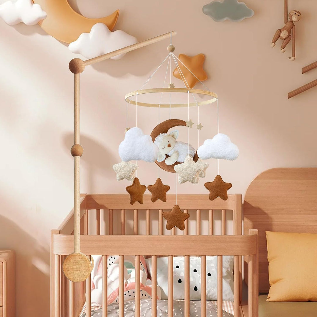 Mobile Baby Windspiele, Schlafen auf dem Mond Lämmchen, Mobile Wickeltisch Baby Mobile Babybett, Kin