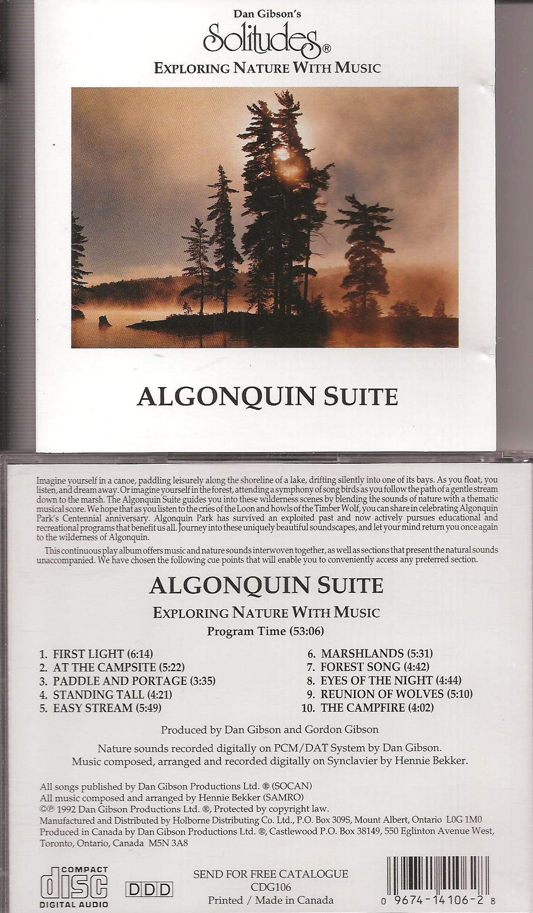 Algonquin Suite, Audio-CD
