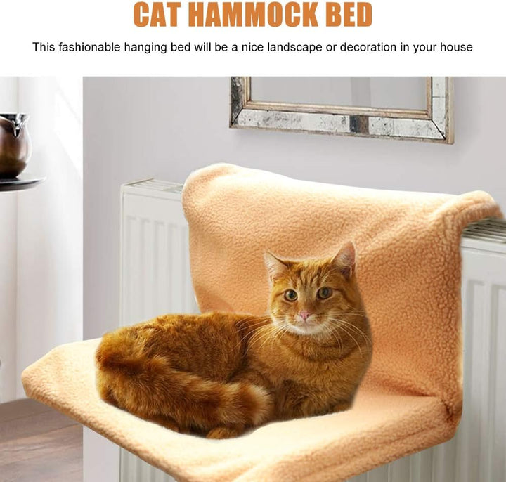Waschbares Heizkörperbett für Katzen und Hunde, robuster Metallrahmen, warm und bequem, maximales Ha