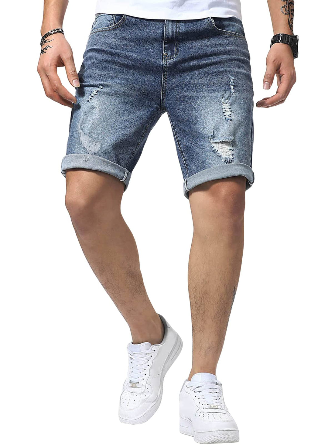 Jeans Shorts Kurze Herren Shorts Sommer Denim Western Casual A Blau S, A Blau S