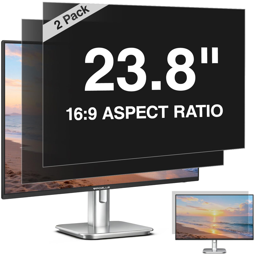 2er-Pack 23.8 Zoll Monitor Blickschutzfolie 16:9 Seitenverhältnis, Anti Blaulichtfilter, Anti Glare,