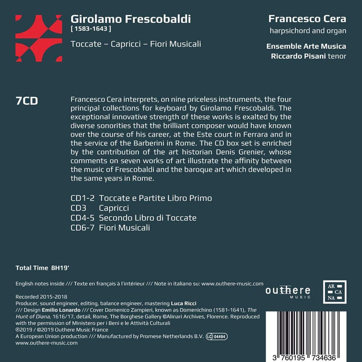 Frescobaldi: Toccate - Capricci - Fiori Musicali, Audio-CD