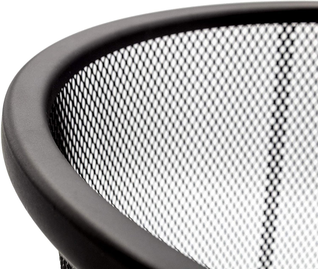 SENENQU 3 Stück Papierkorb Metall, 12L Büro Mülleimer Schwarz Metall Gitter, kleine Papierkorb Mülle