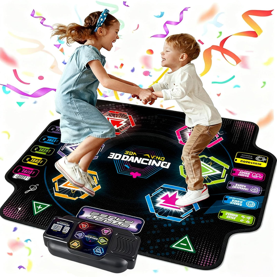 Tanzmatte für Kinder ab 3-12 Jahre, 2026 Musikmatte mit 6 LED-Lichtern&Bluetooth, 5 Modi, Tanzmatte