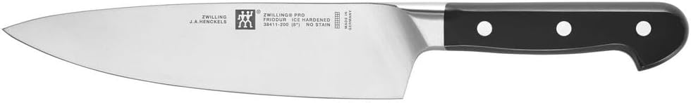 ZWILLING Pro Kochmesser Trad., Klingenlänge: 20 cm, Rostfreier Spezialstahl, Kunststoffgriff, Schwar