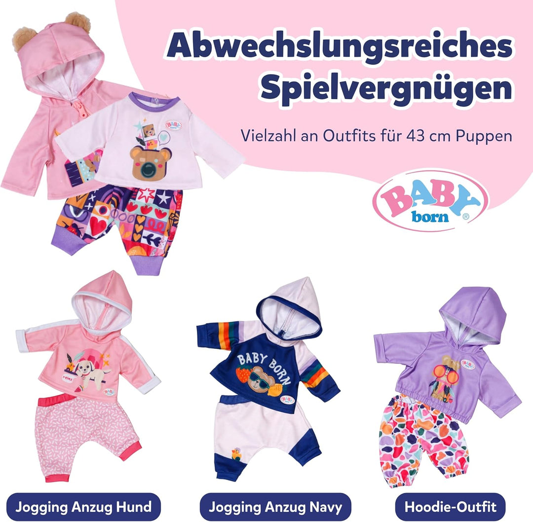 BABY Born Neugeborenen-Outfit - Langarmshirt, Hose &amp; Jacke mit Teddyohren - Hochwertiges Puppenzubeh