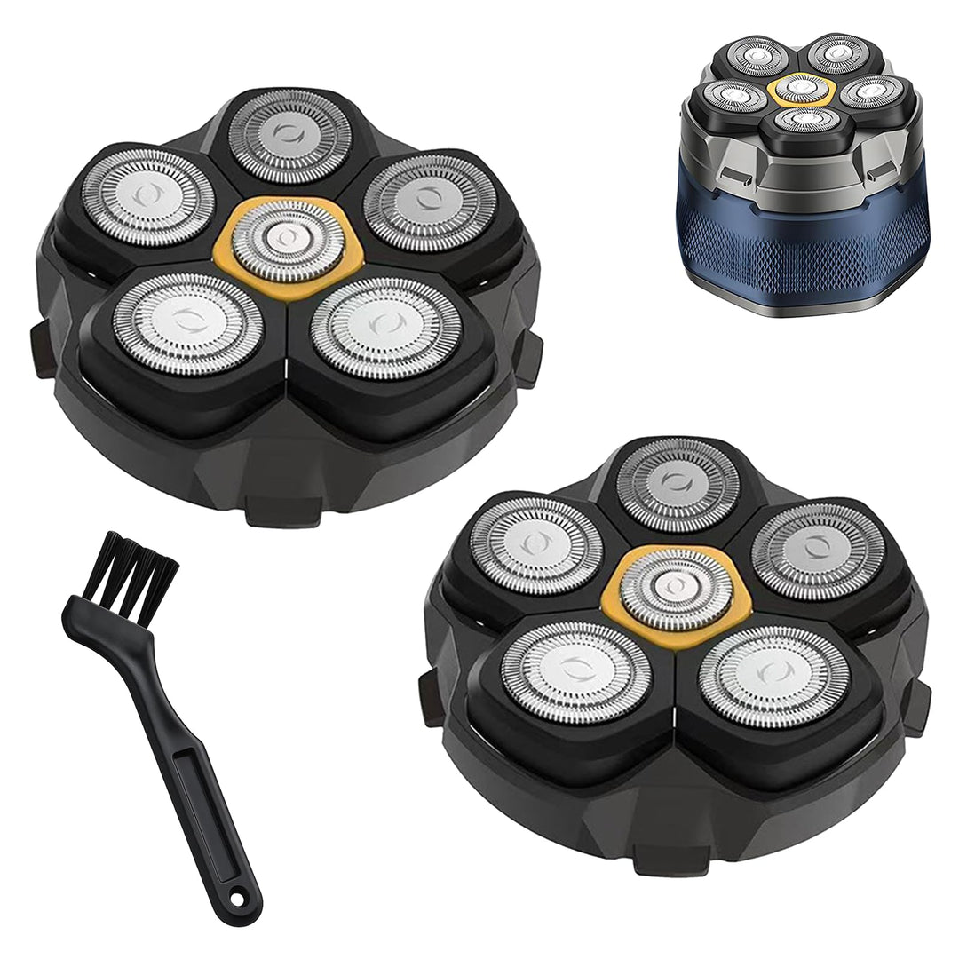 2er Pack Ersatzscherköpfe für Glatzenrasierer | Magnetischer 6D Scherkopf für präzise Kopfrasur | Ko
