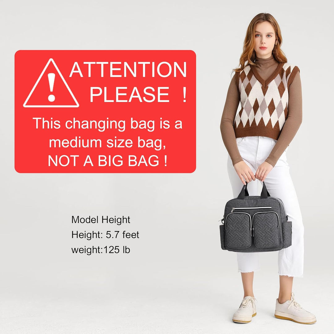 KONO Baby-Wickeltasche, stilvoll, für Mama und Papa, wandelbare Reisetasche mit isolierten Taschen D