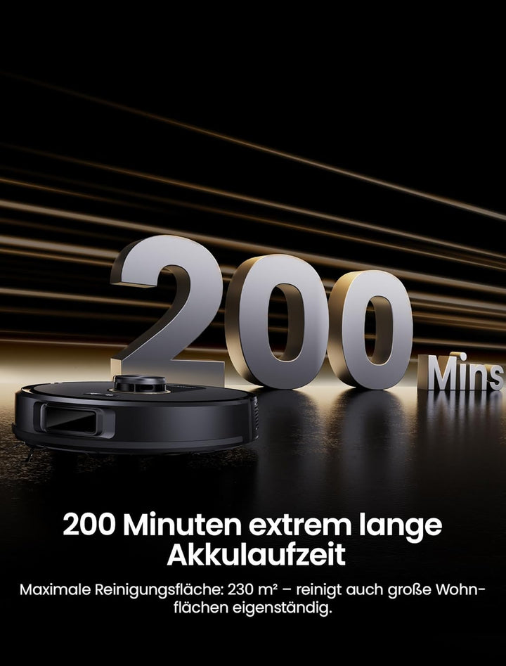 Proscenic Q20 Plus Saugroboter mit Absaugstation, 10000 Pa Saugkraft 200 min Staubsauger Roboter mit