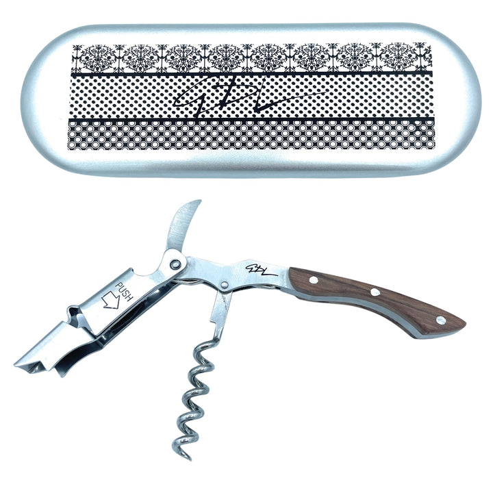 De Luca Professionelle Linie SOMMELIER LUXURY Holzgriff mit fester Geschenkbox aus Aluminium - Weinö