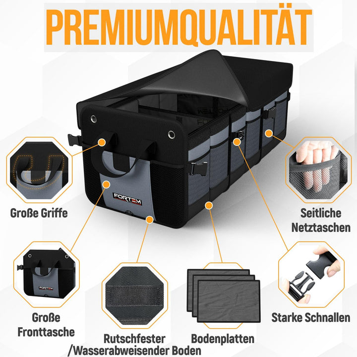 Fortem Kofferraum Organizer, Kofferraumtasche, Zusammenklappbarer Auto Organizer Kofferraum mit Fäch