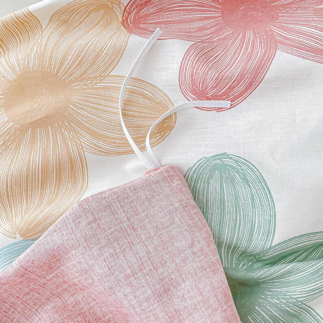 Elegant Bunt Blumen Bettwäsche 100x135 Kinder Bettwäsche Mädchen Rosa Bettbezug Blümchen Muster Weic