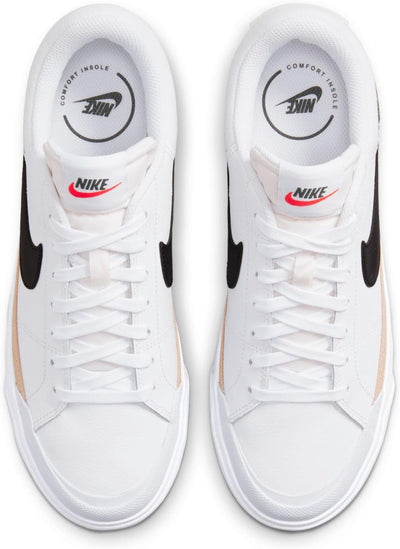 Nike Damen Court Legacy Lift Sneaker 36 EU White Black Hemp Team Orange, 36 EU White Black Hemp Team