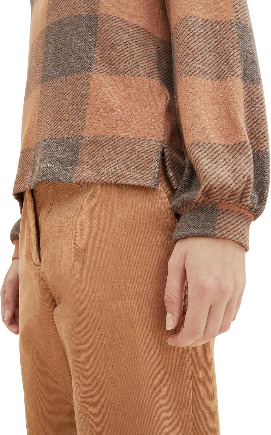 TOM TAILOR Damen Langarmshirt mit Muster L 32499-blush Navy Cosy Check, L 32499-blush Navy Cosy Chec