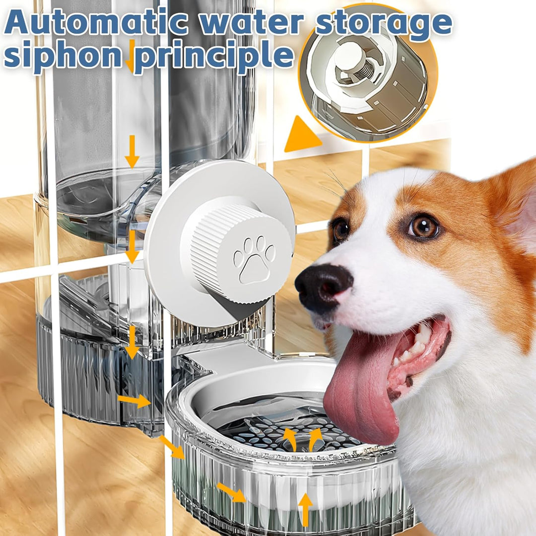 Automatischer Futterspender, Futterautomat Katze 520ML Schwerkraft Wasserspender und 1.2L Futterauto